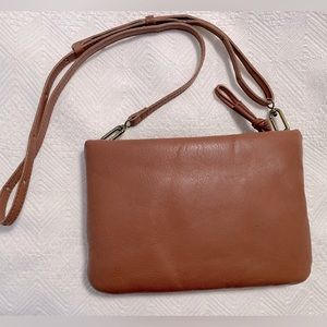 Madewell Womens $110 The Puff Crossbody Bag English Saddle Brown NI331 1